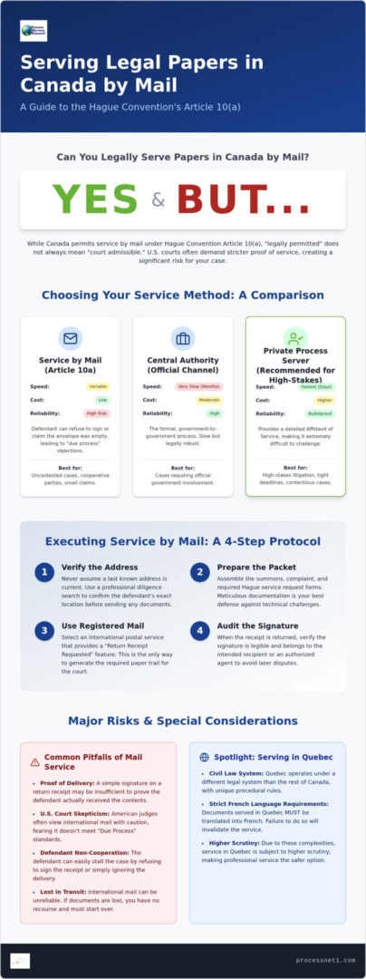 Service by Mail under the Hague Convention in Canada: The 2026 Guide